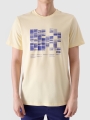 Camiseta regular de hombre con estampado - amarillo 4FRSS24TTSHM2107 amarillo