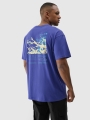 Camiseta oversize de hombre con estampado - violeta 4FRSS24TTSHM2131 violeta