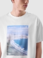 Camiseta oversize de hombre con estampado - blanco 4FRSS24TTSHM2132 Blanco
