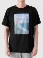 Camiseta oversize de hombre con estampado - negro 4FRSS24TTSHM2132 negro
