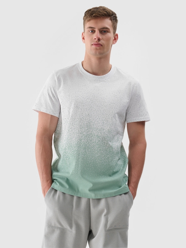 Camiseta regular de hombre con estampado - blanco 4FRSS24TTSHM2538 Blanco
