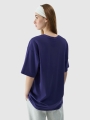 Camiseta oversize lisa unisex - azul marino 4FRSS24TTSHU2059 azul marino