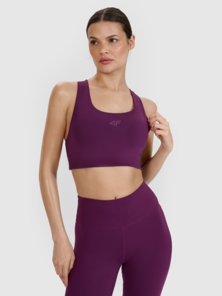 Sujetador de entrenamiento de sujeción baja para mujer - violeta 4FRSS25USBAF152 violeta