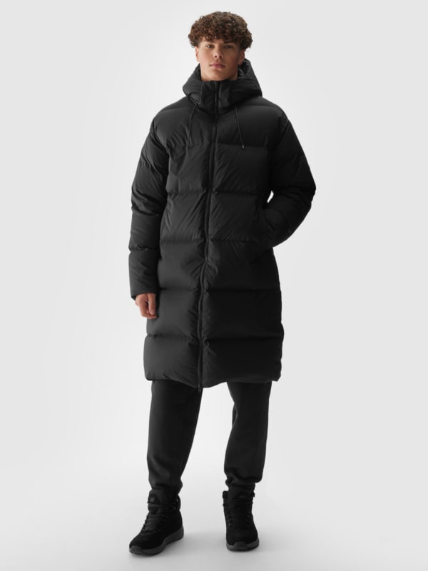 Abrigo Largo con Relleno Natural para Hombre - Negro - 4FWAW24TDJAM477