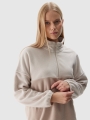 Forro polar oversize de mujer con cuello alto - beige 4FWAW24TFLEF242 Beige