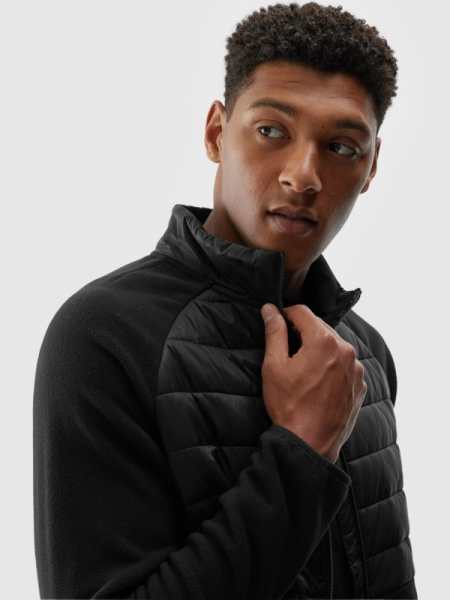 Chaqueta Polar para Hombre con Cuello Alto – Negro - 4FWAW24TFLEM249