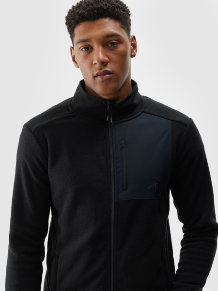 Chaqueta Polar para Hombre con Cuello Alto – Negro - 4FWAW24TFLEM250   