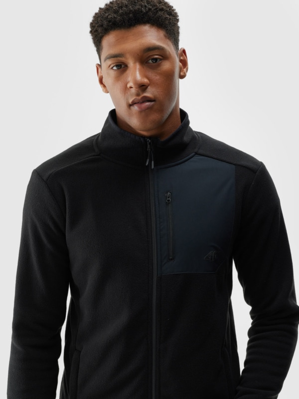 Chaqueta Polar para Hombre con Cuello Alto – Negro - 4FWAW24TFLEM250   