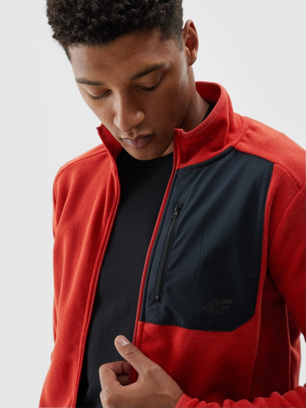 Chaqueta Polar para Hombre con Cuello Alto – Naranja - 4FWAW24TFLEM250   