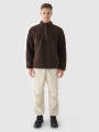 Chaqueta Polar Oversize para Homem con Cuello Alto - Marrón - 4FWAW24TFLEM251 