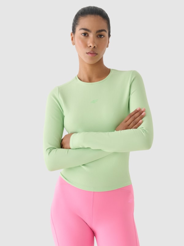 Camiseta De Entrenamiento De Manga Larga Para Mujer - Verde - 4FWAW24TFLOF250    
