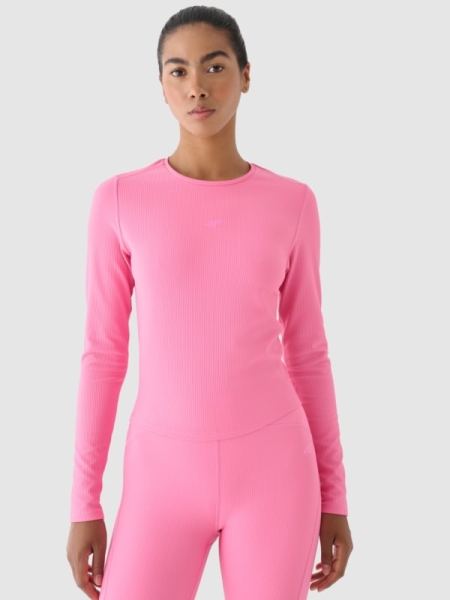 Camiseta De Entrenamiento De Manga Larga Para Mujer - Rosa - 4FWAW24TFLOF250    