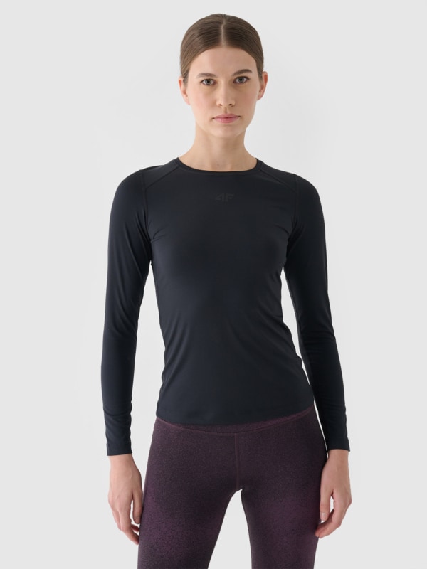 Camiseta De Entrenamiento De Manga Larga Para Mujer - Negro - 4FWAW24TFLOF276       