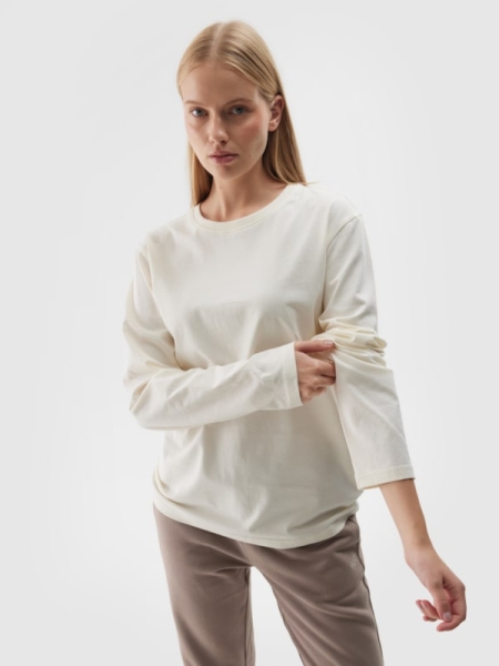 Camiseta De Manga Larga Para Mujer - Blanco - 4FWAW24TLONU317       