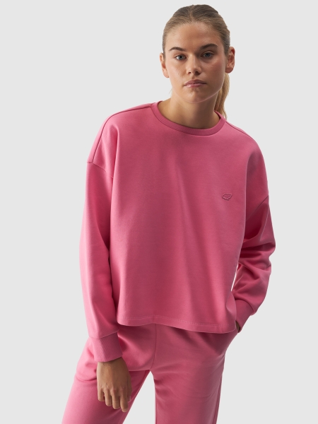 Sudadera de mujer sin capucha - rosa 4FWAW24TSWSF1305 rosa