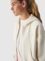 Sudadera con capucha y cremallera para mujer - beige 4FWAW24TSWSF1306 Beige