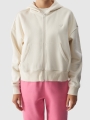 Sudadera con capucha y cremallera para mujer - beige 4FWAW24TSWSF1306 Beige