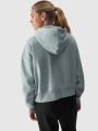 Sudadera con capucha y cremallera para mujer - turquesa 4FWAW24TSWSF1306 turquesa