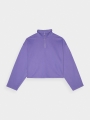 Sudadera cropped de mujer sin capucha - violeta 4FWAW24TSWSF1337 violeta