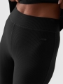 Leggings de punto acanalado para mujer - negro 4FWAW24TTIGF185 negro