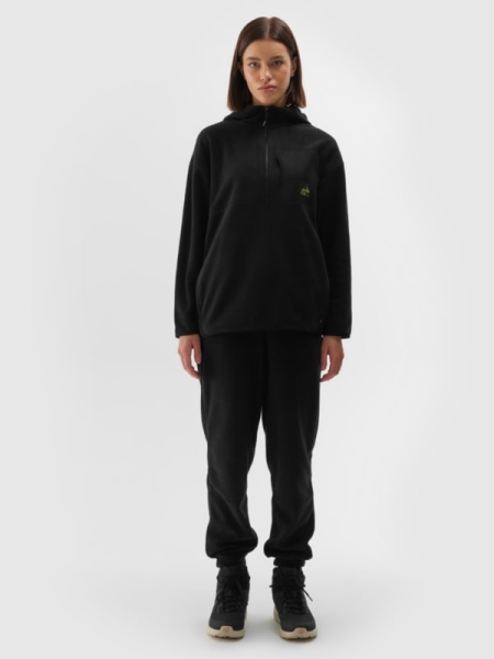 Pantalones de Chándal de Forro Polar para Mujer - Negro - 4FWAW24TTROF0818