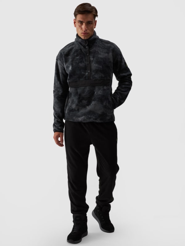 Pantalones de Chándal de Forro Polar para Hombre - Negro - 4FWAW24TTROM0822 