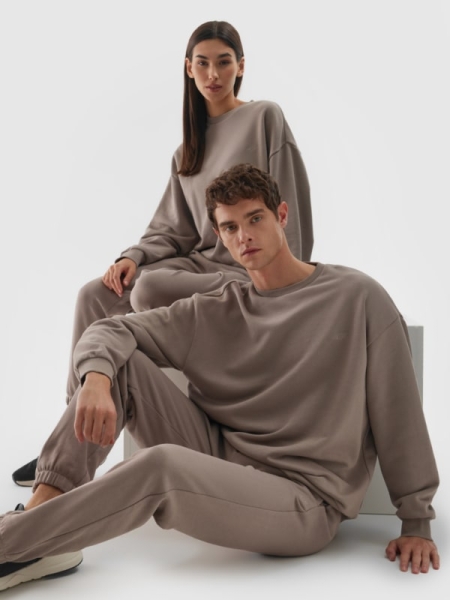 Pantalones de Chándal Oversize Unisex - Marrón - 4FWAW24TTROU0826 