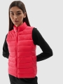 Chaleco acolchado de plumón para mujer con cuello alto - coral 4FWAW24TVJAF139 Rojo