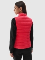 Chaleco acolchado de plumón para mujer con cuello alto - coral 4FWAW24TVJAF139 Rojo