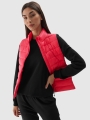 Chaleco acolchado de plumón para mujer con cuello alto - coral 4FWAW24TVJAF139 Rojo