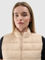 Chaleco de plumón acolchado para mujer con cuello alto - beige 4FWAW24TVJAF139 Beige