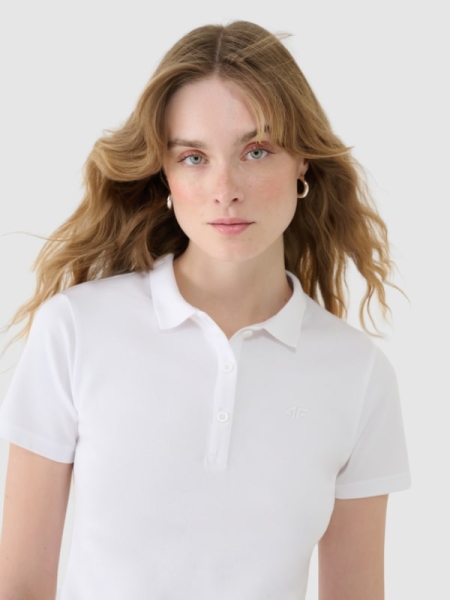 Polo slim de mujer - blanco 4FWMM00TPTSF365 Blanco