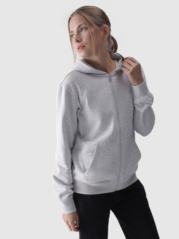 Sudadera con capucha y cremallera para mujer - gris 4FWMM00TSWSF1467 gris