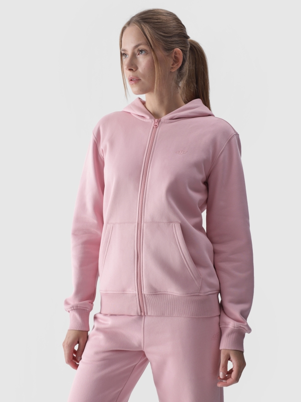 Sudadera con capucha y cremallera para mujer - rosa empolvado 4FWMM00TSWSF1467 rosa