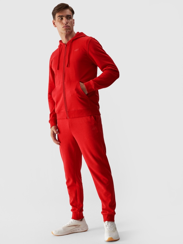 Sudadera con capucha y cremallera para hombre - rojo 4FWMM00TSWSM1466 Rojo