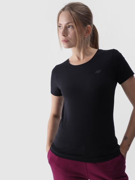 Camiseta slim plain mujer - negro 4FWMM00TTSHF1845 negro