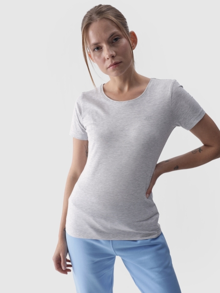 Camiseta slim plain mujer - gris 4FWMM00TTSHF1845 gris