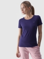 Camiseta slim lisa de mujer - azul marino 4FWMM00TTSHF1845 azul marino