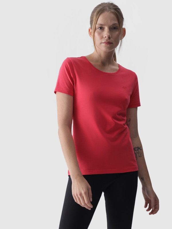 Camiseta slim plain de mujer - rojo 4FWMM00TTSHF1845 Rojo