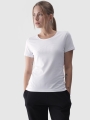 Camiseta slim de mujer con estampado - blanco 4FWMM00TTSHF1846 Blanco