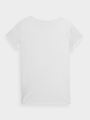 Camiseta slim de mujer con estampado - blanco 4FWMM00TTSHF1846 Blanco