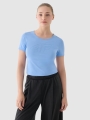 Camiseta slim de mujer con estampado - azul marino 4FWMM00TTSHF1846 azul marino