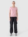 Camiseta slim de mujer con estampado - rosa 4FWMM00TTSHF1846 rosa