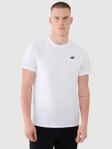 Camiseta lisa de hombre - blanco 4FWMM00TTSHM2256 Blanco