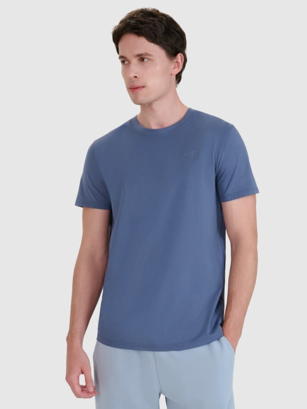 Camiseta lisa de hombre - azul marino 4FWMM00TTSHM2256 azul marino