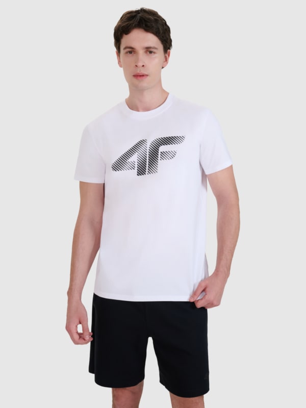 Camiseta regular de hombre con estampado - blanco 4FWMM00TTSHM2257 Blanco