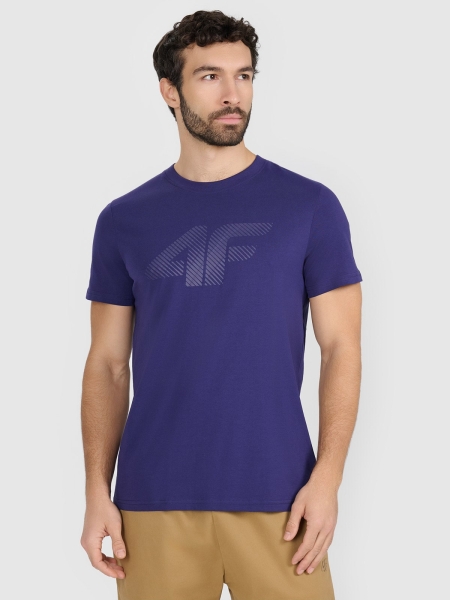 Men's regular T-shirt with print - navy blue 4FWMM00TTSHM2257 navy blue Men's regular T-shirt with print - navy blue 4FWMM00TTSHM2257 navy blue