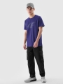 Men's regular T-shirt with print - navy blue 4FWMM00TTSHM2257 navy blue