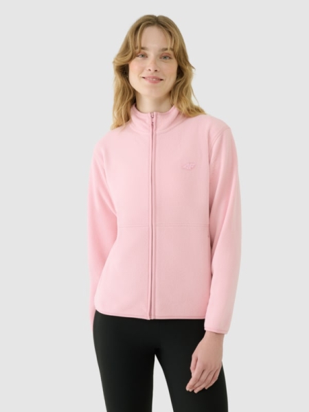 Chaqueta Polar para Mujer con Cuello Alto – Rosa - 4FWSS25TFLEF322    