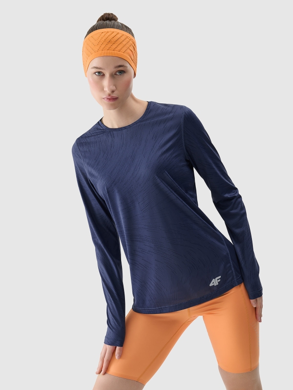Manga larga de running de secado rápido para mujer - azul marino 4FWSS25TFLOF328 azul marino